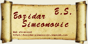 Božidar Simeonović vizit kartica